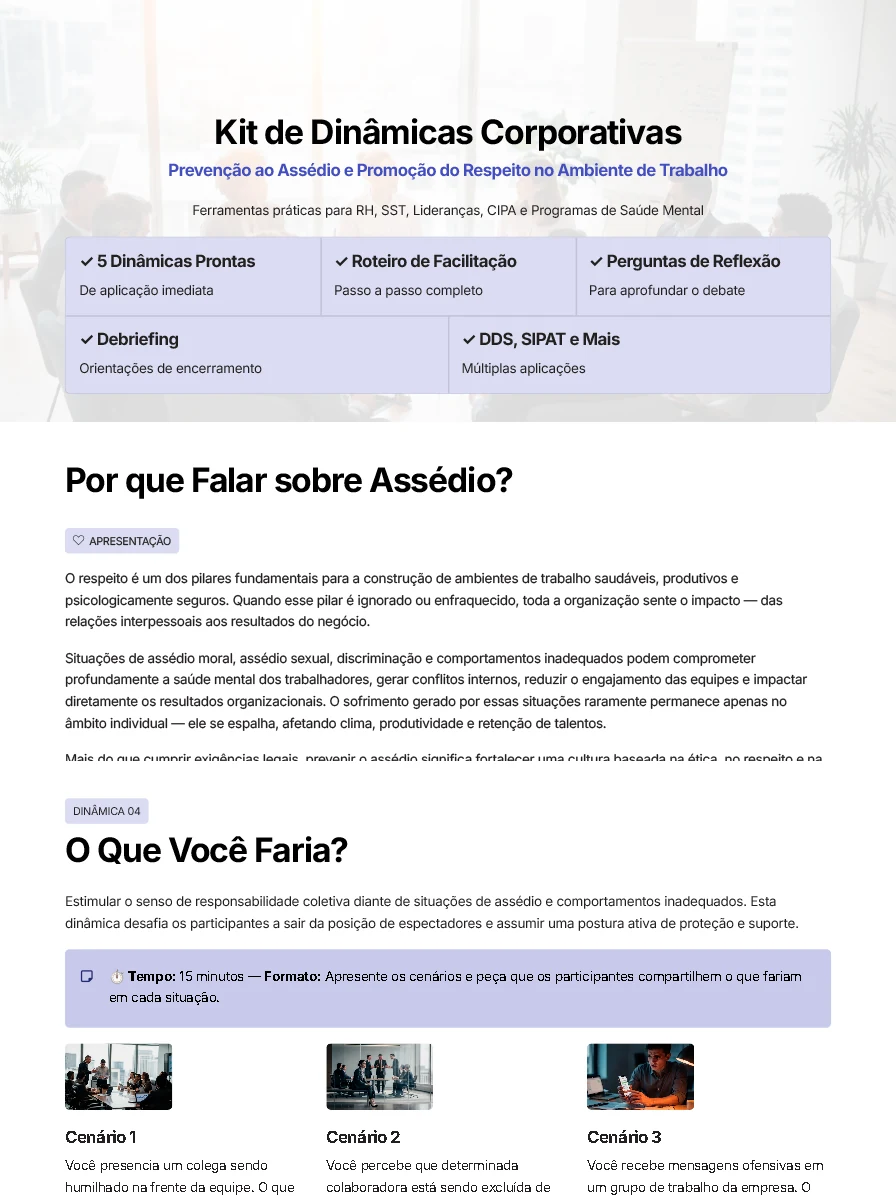 Material de dinâmicas corporativas