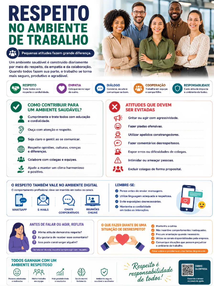 Cartilha de respeito no ambiente de trabalho